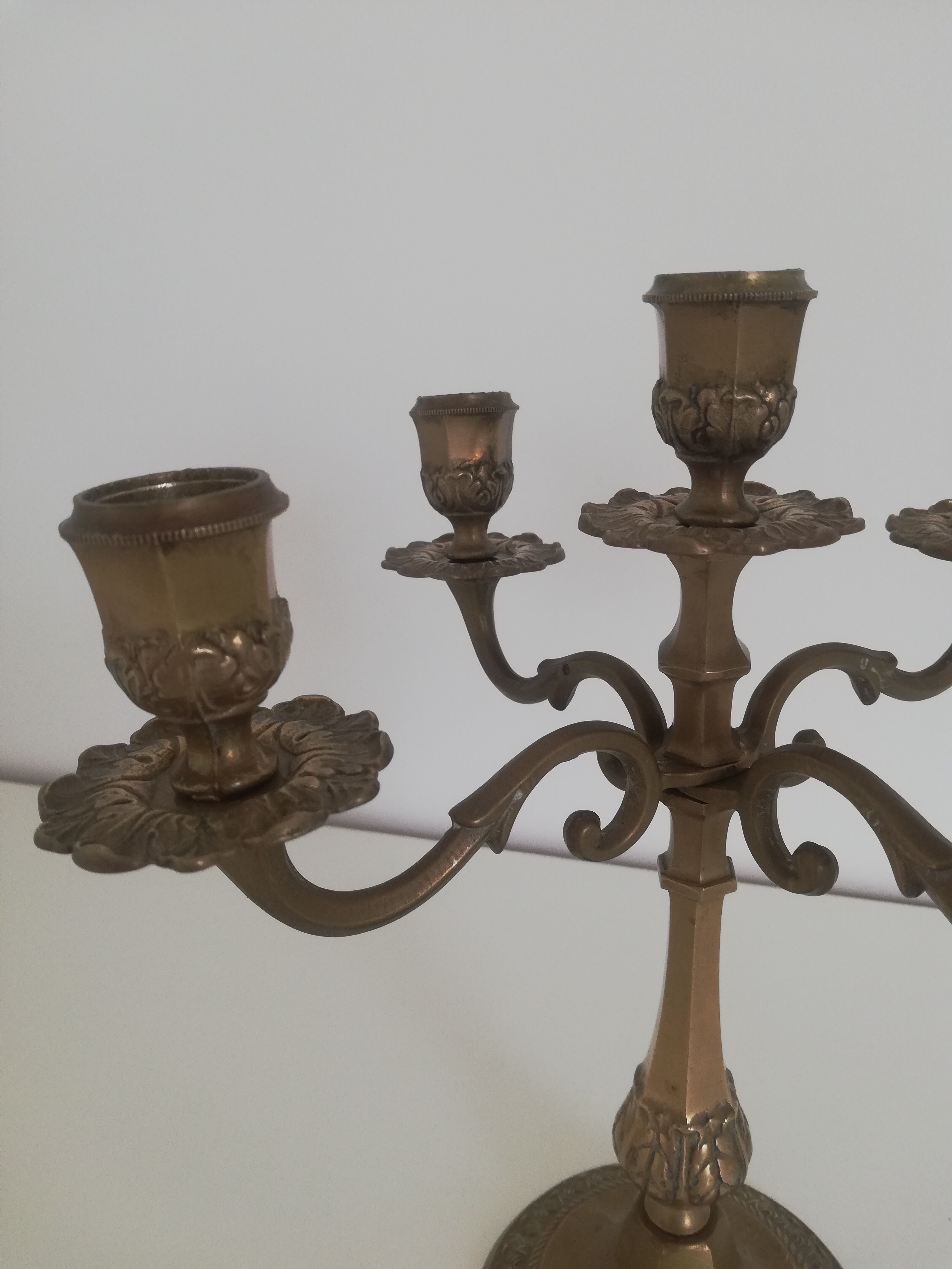 Vintage brass chandelier 5-burner