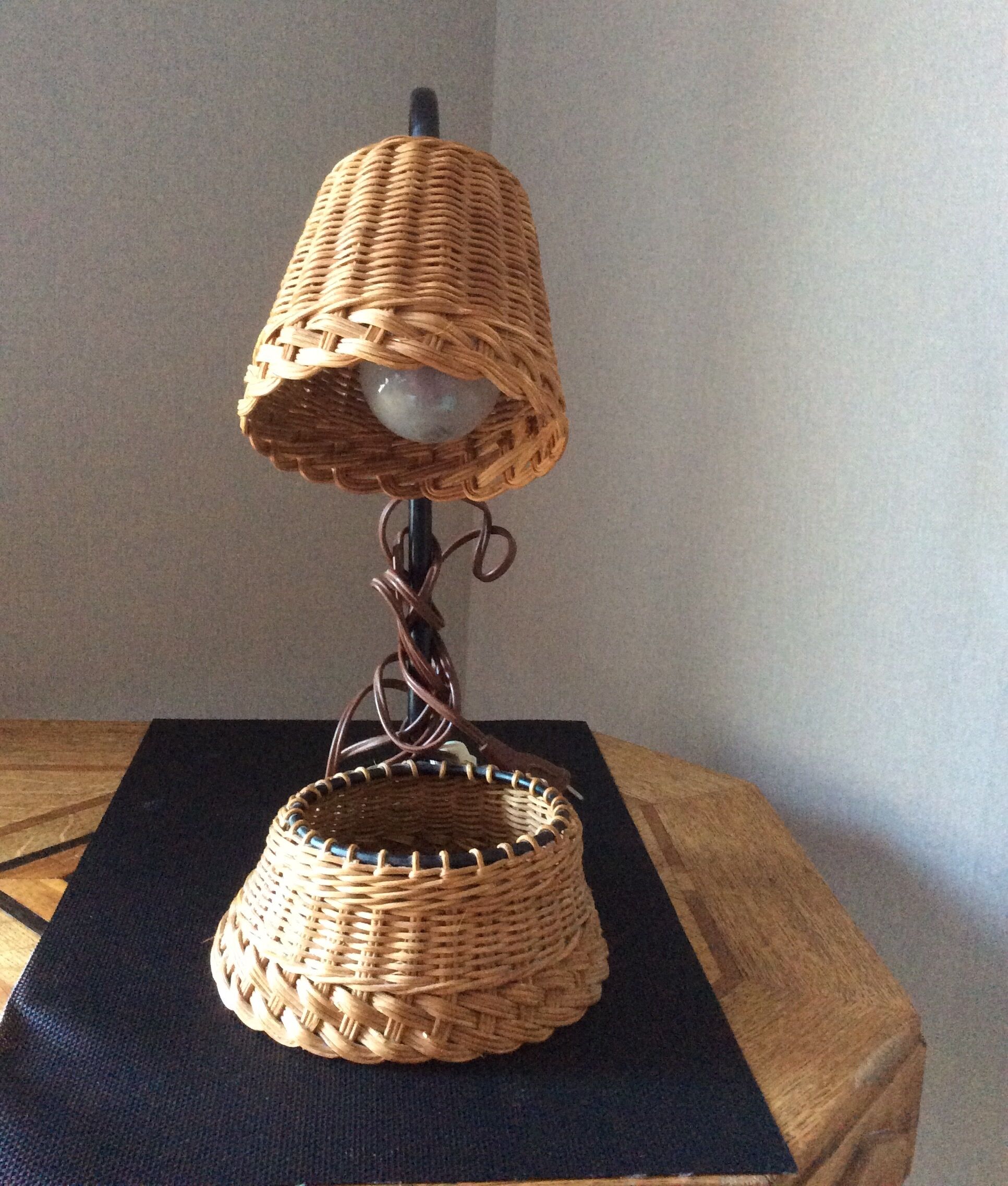 Vintage wicker lamp
