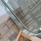 70s glass and lucite coffee table