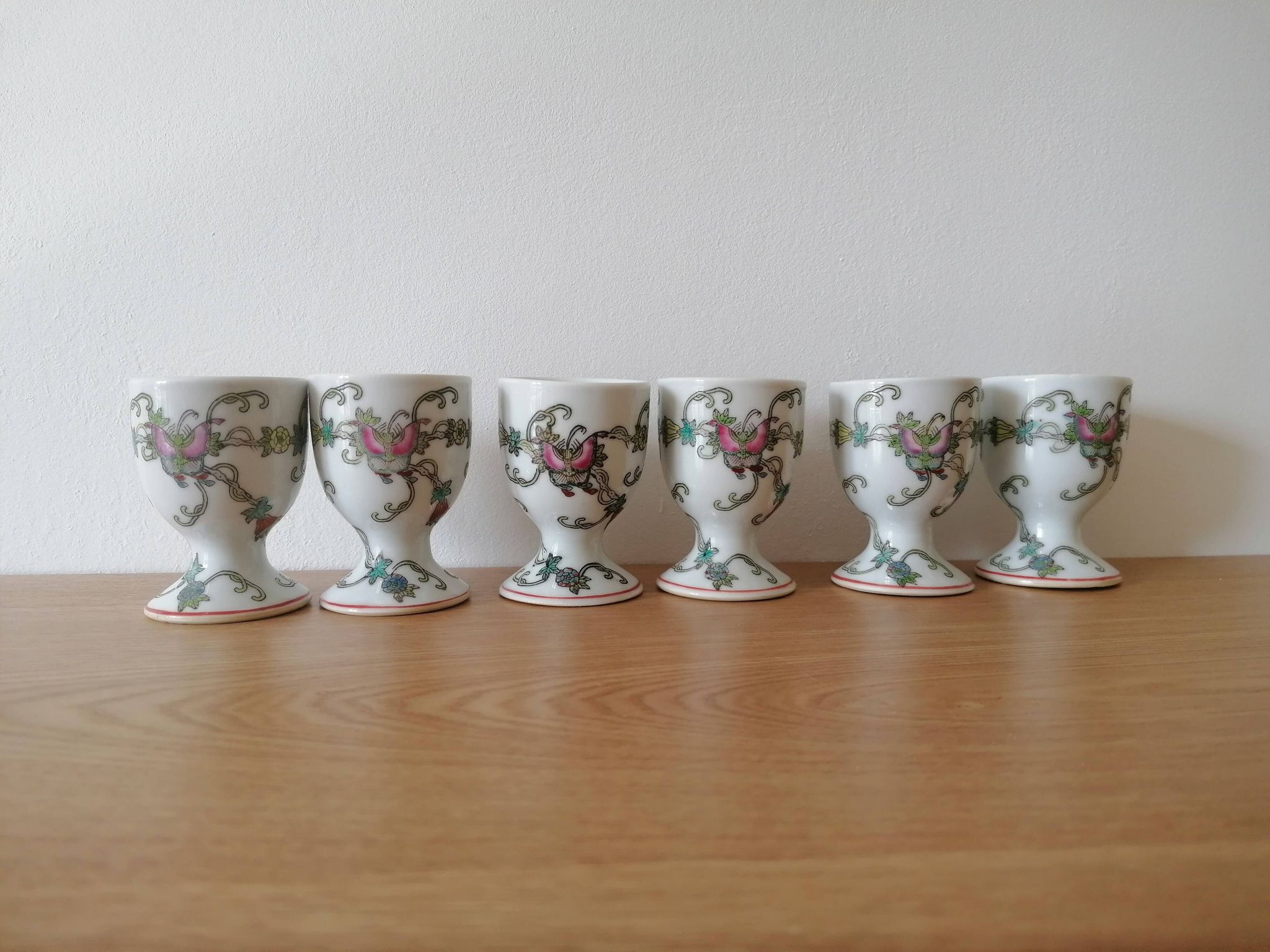 6 coquetiers chinois peint à la main