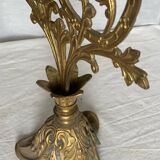 Set of 3 gilt metal candlesticks from the early 20th century.