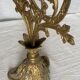 Set of 3 gilt metal candlesticks from the early 20th century.