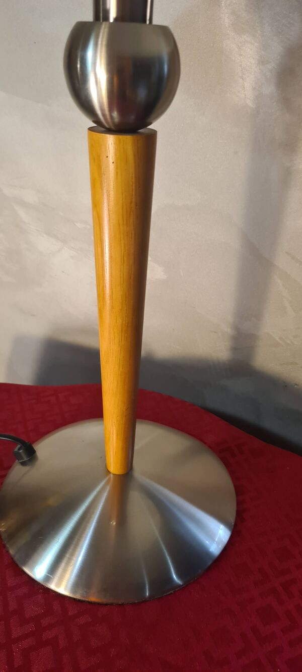 lampe de bureau paquebot noir mat  bois et metal 49x32 elec ok