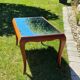 Coffee table exotic wood and glass 50s