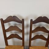 Straw brutalist chairs, set of 4