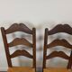 Chaises brutalistes paillées, lot de 4