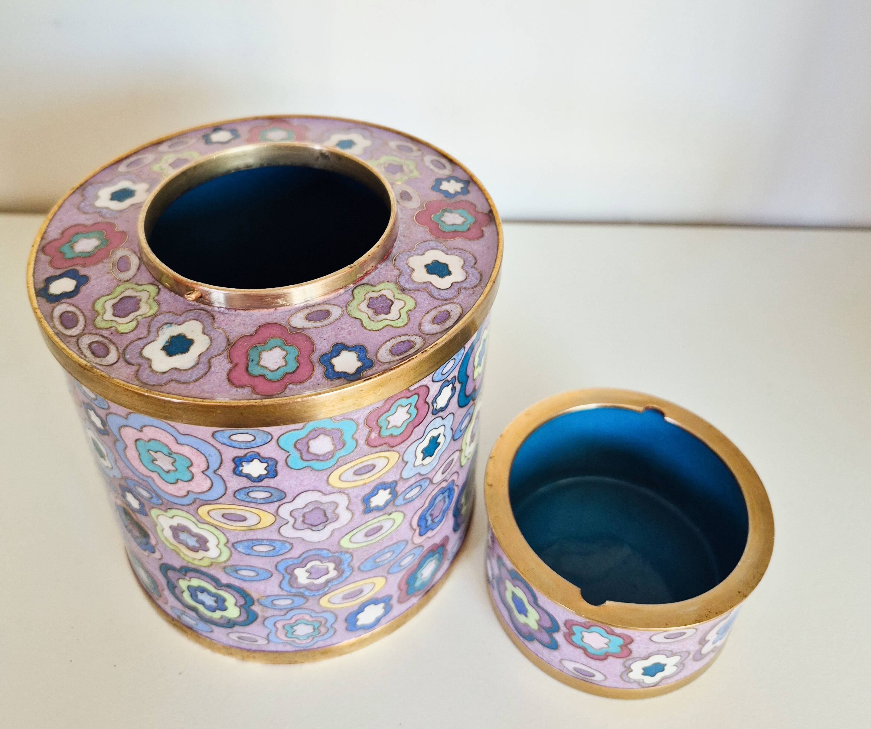 Tea pot Fabienne Jouvin, in cloisonné enamels and brass.