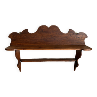 Pedimented country shelf with festoons