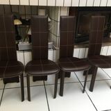 Ensemble de 4 chaises en cuir de Frag pour Roche Bobois