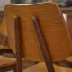 Set of 10 oak chairs from the 1960s.