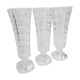 Set of three 17 cm vintage glass soliflore vases