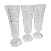 Set of three 17 cm vintage glass soliflore vases