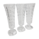 Set of three 17 cm vintage glass soliflore vases