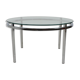 1970s round conference table chrome and glass, italy