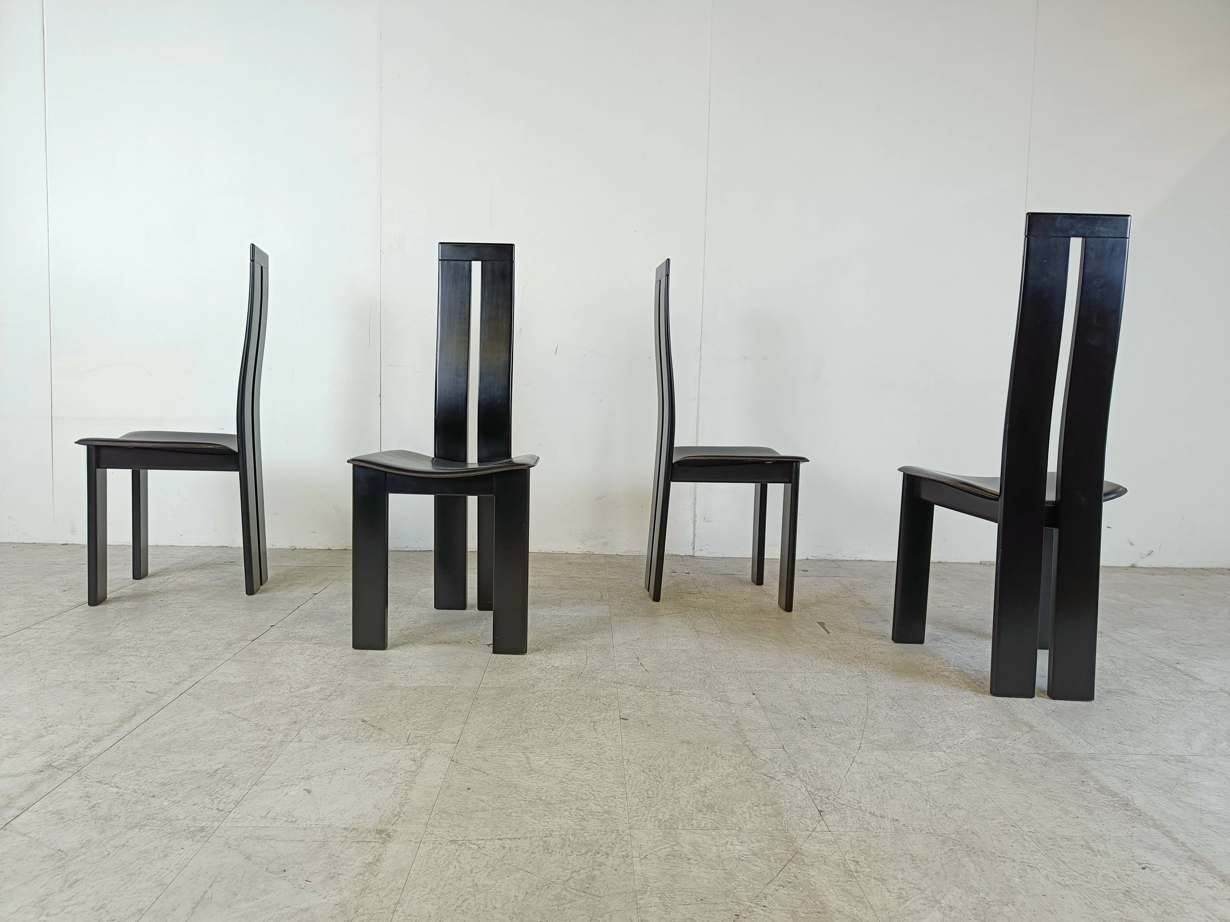 Set of 4 dining chairs by Pietro Costantini for Ello, 1980s