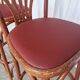 Mid-Century Thonet Style Bar Stools: Red Faux Leather Seat, Set of 2