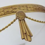 Large pair of half-moon wall lights in brass and glass maison zonca