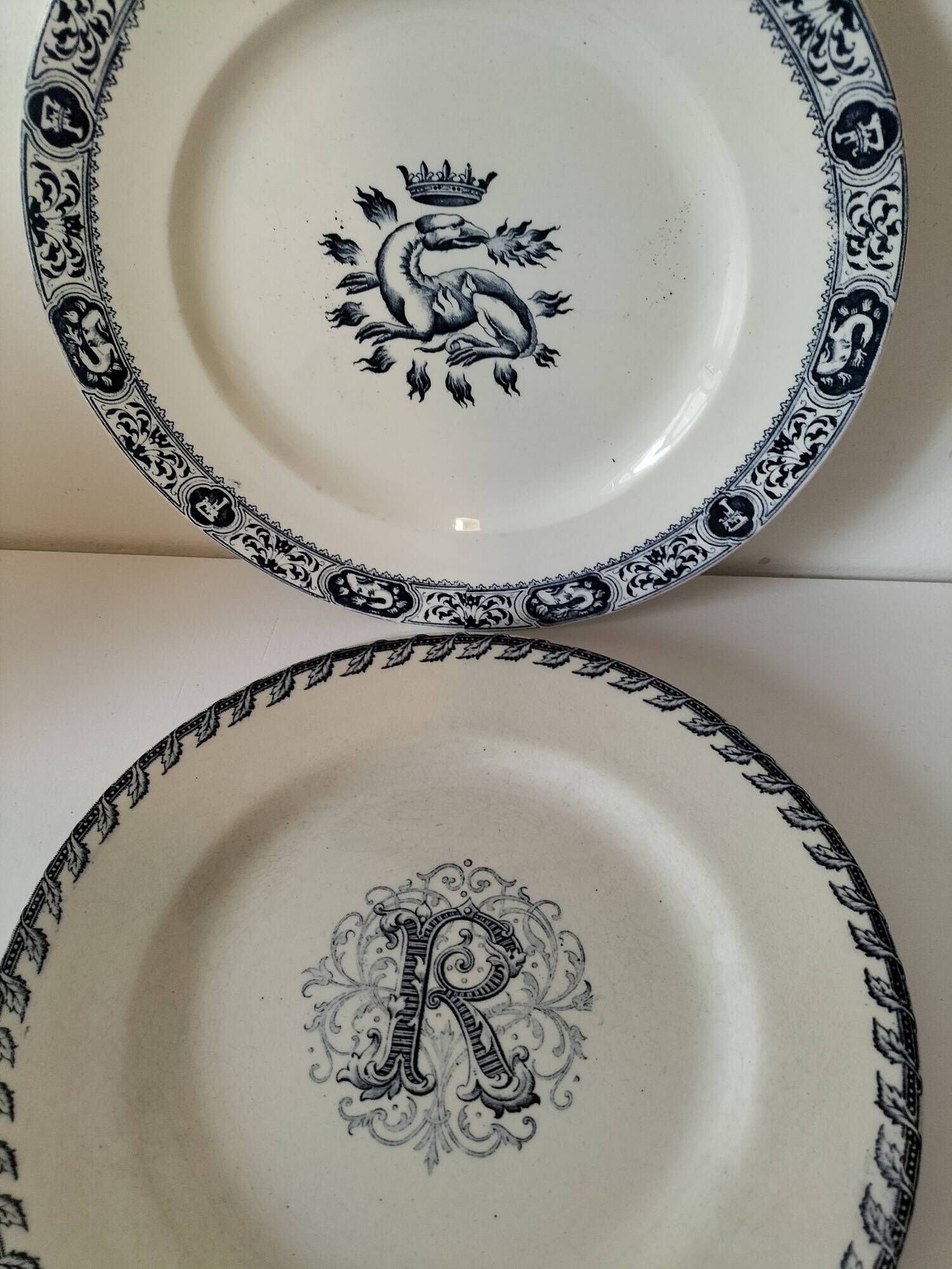Pair of ironstone plates – Salins François Ier & KG