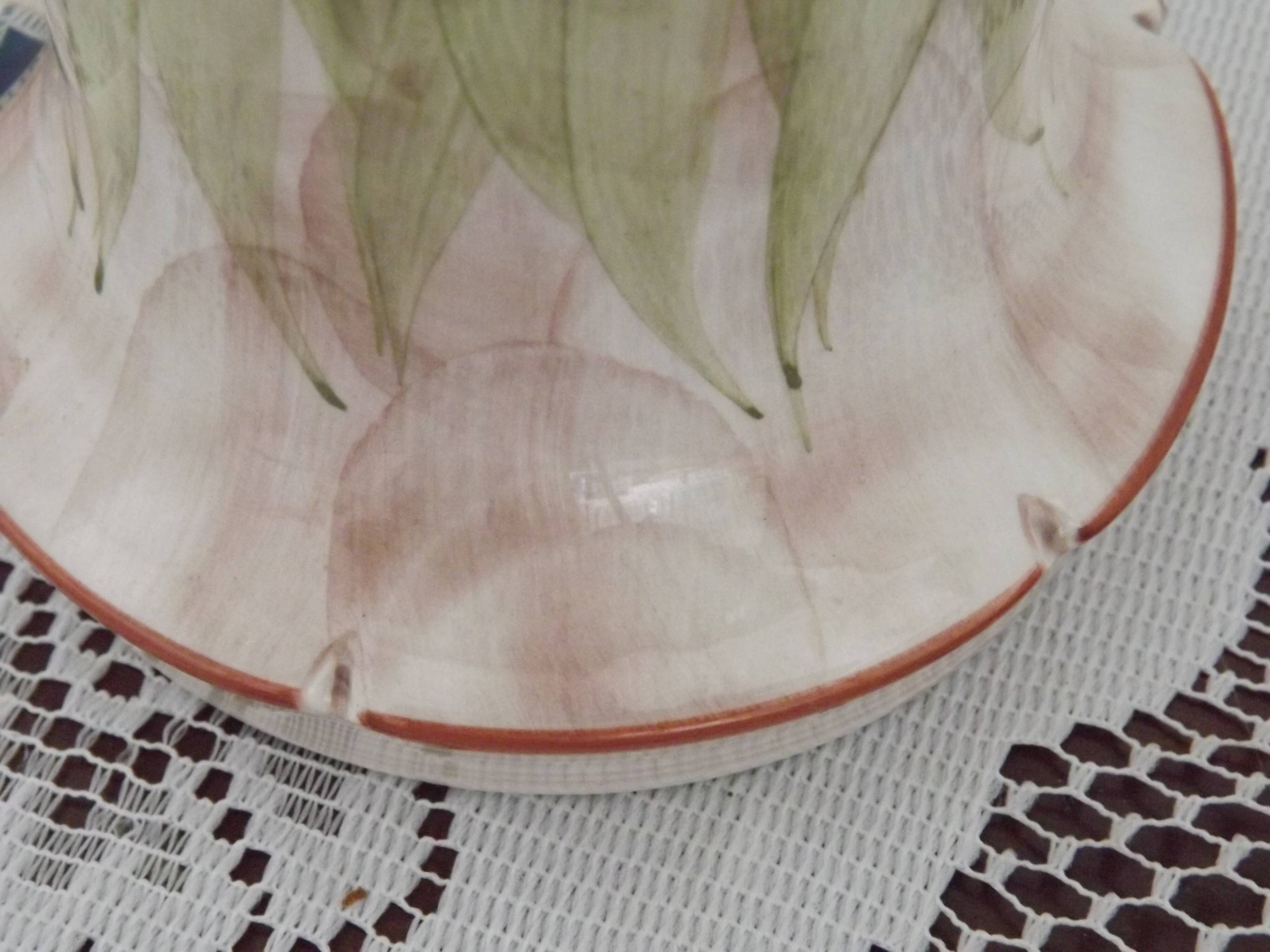 Set of 2 Hand-Painted Jersey Pottery Tulip Design Table / Bedside Lamps