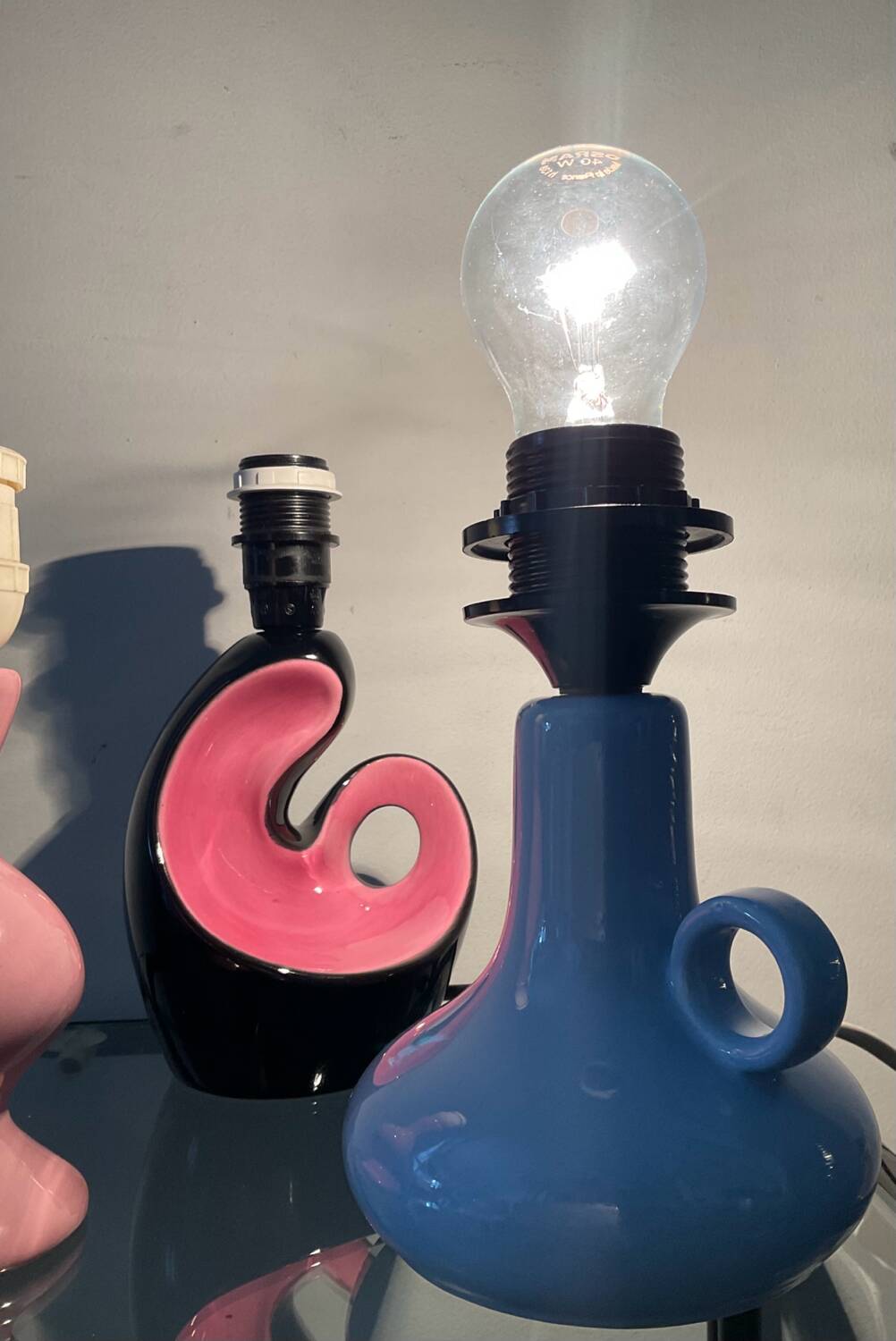 Trio of vintage ceramic lamp bases