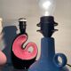 Trio of vintage ceramic lamp bases