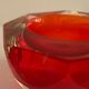 Murano red glass octagonal ashtray 1960