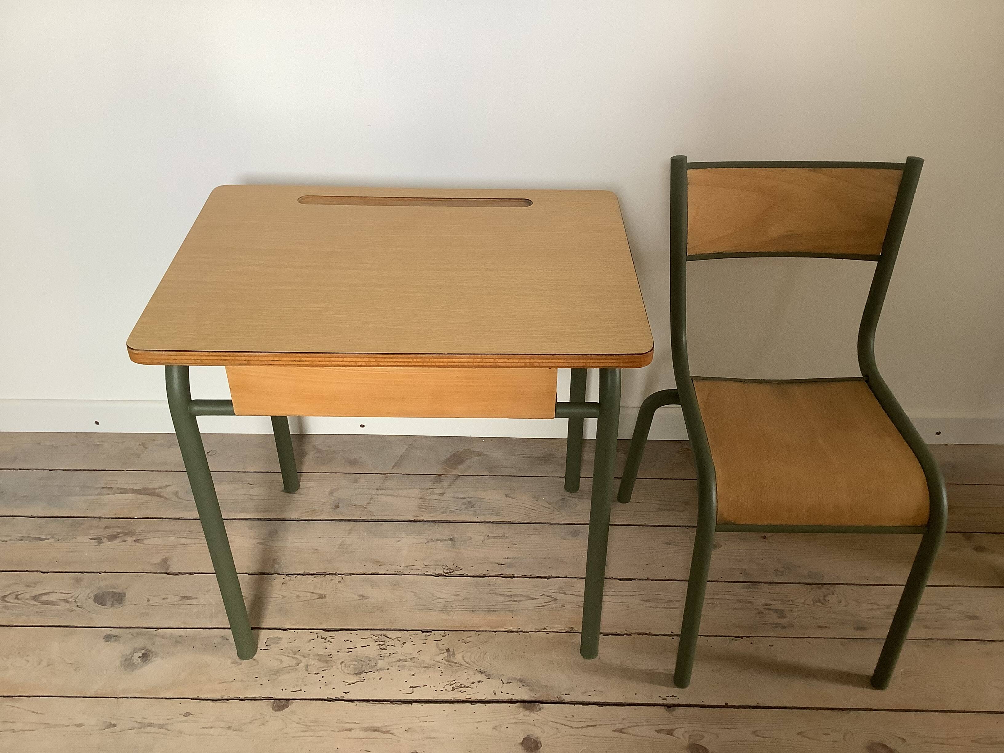 School desk and chair 1950s