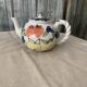 Vintage coloured ceramic jug in cream white with hand-painted decoration (Hungary)