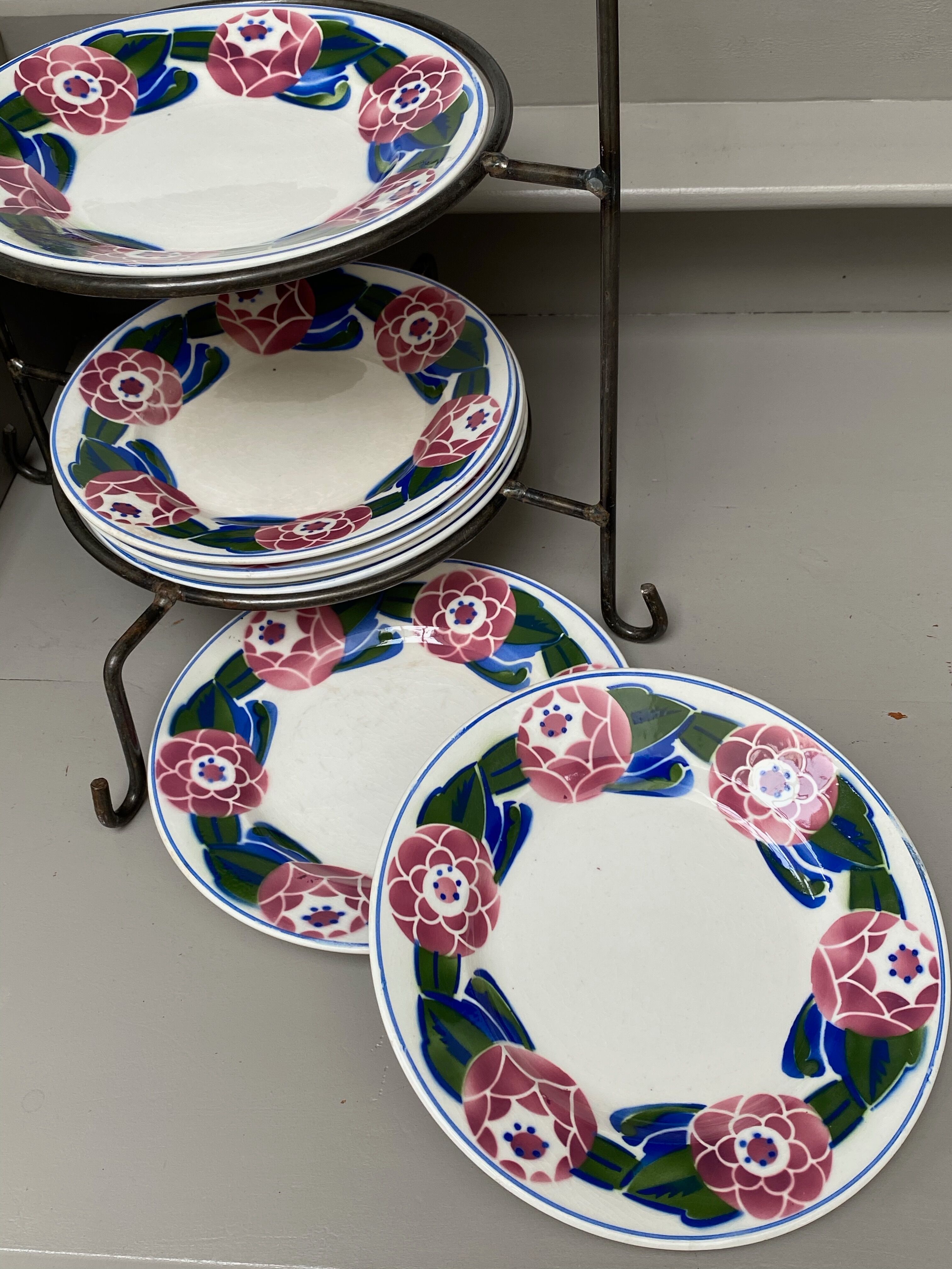 Set of 7 old earthenware plates hbcm