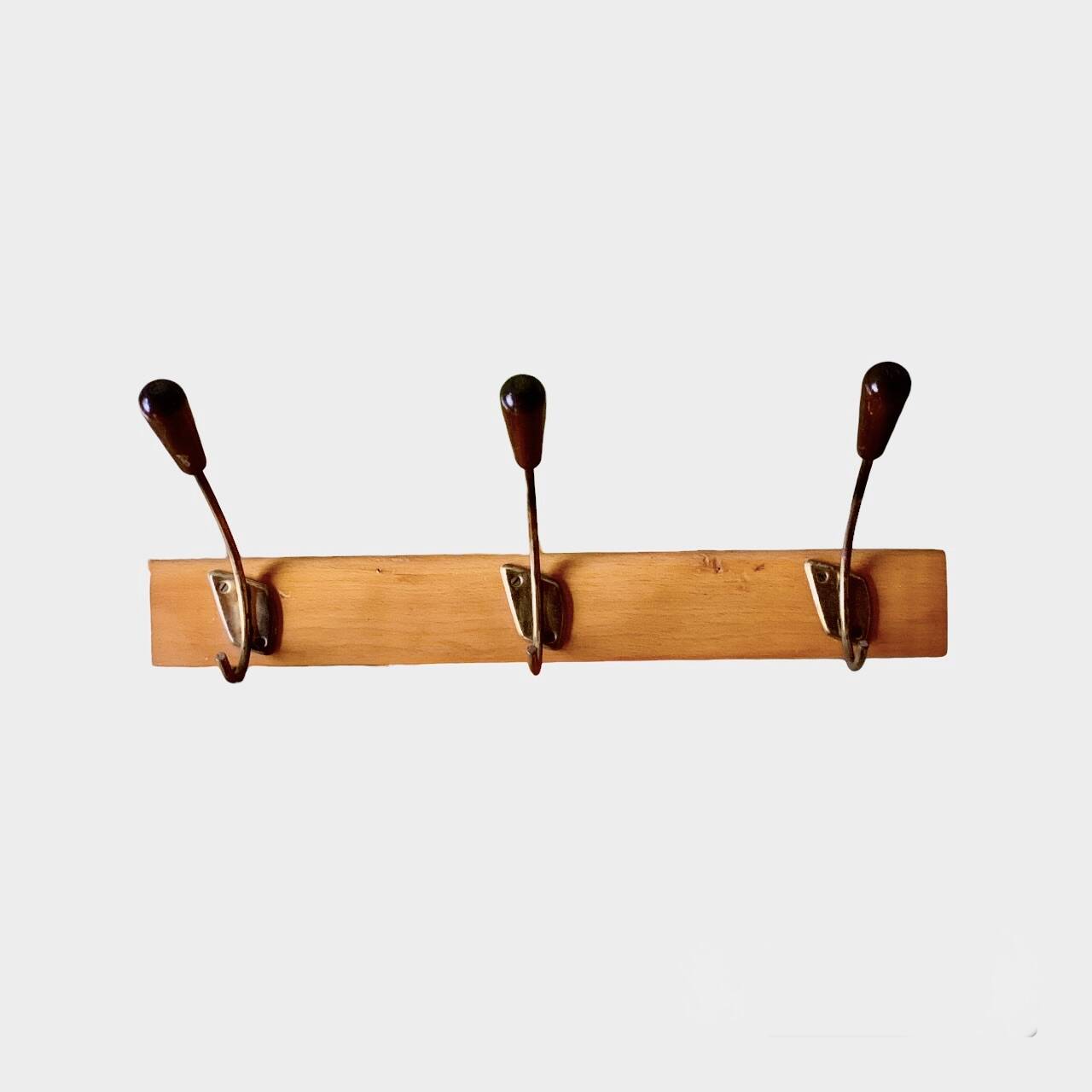 Vintage wall coat rack - 3 hooks