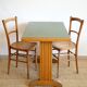Bistro table and its two 1950s chairs