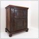 Small rustic buffet in solid wood - 2 doors and ball feet.