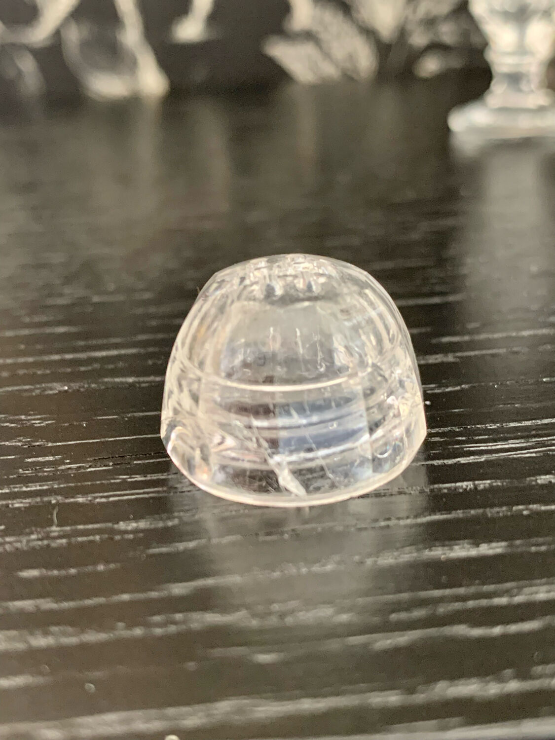 Duo of crystal salt shakers and pepper shakers