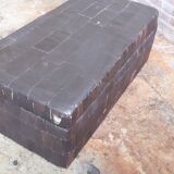 Banc coffre en patchwork de cuir vintage