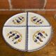 Set of 4 white ceramic crepe plates with vintage Quimper decor