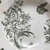 7 earthenware soup plates with butterfly and flower design "Nancy" LG Clairefontaine