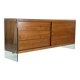 Teak sideboard with glass legs, France - 1990s