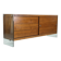 Teak sideboard with glass legs, France - 1990s