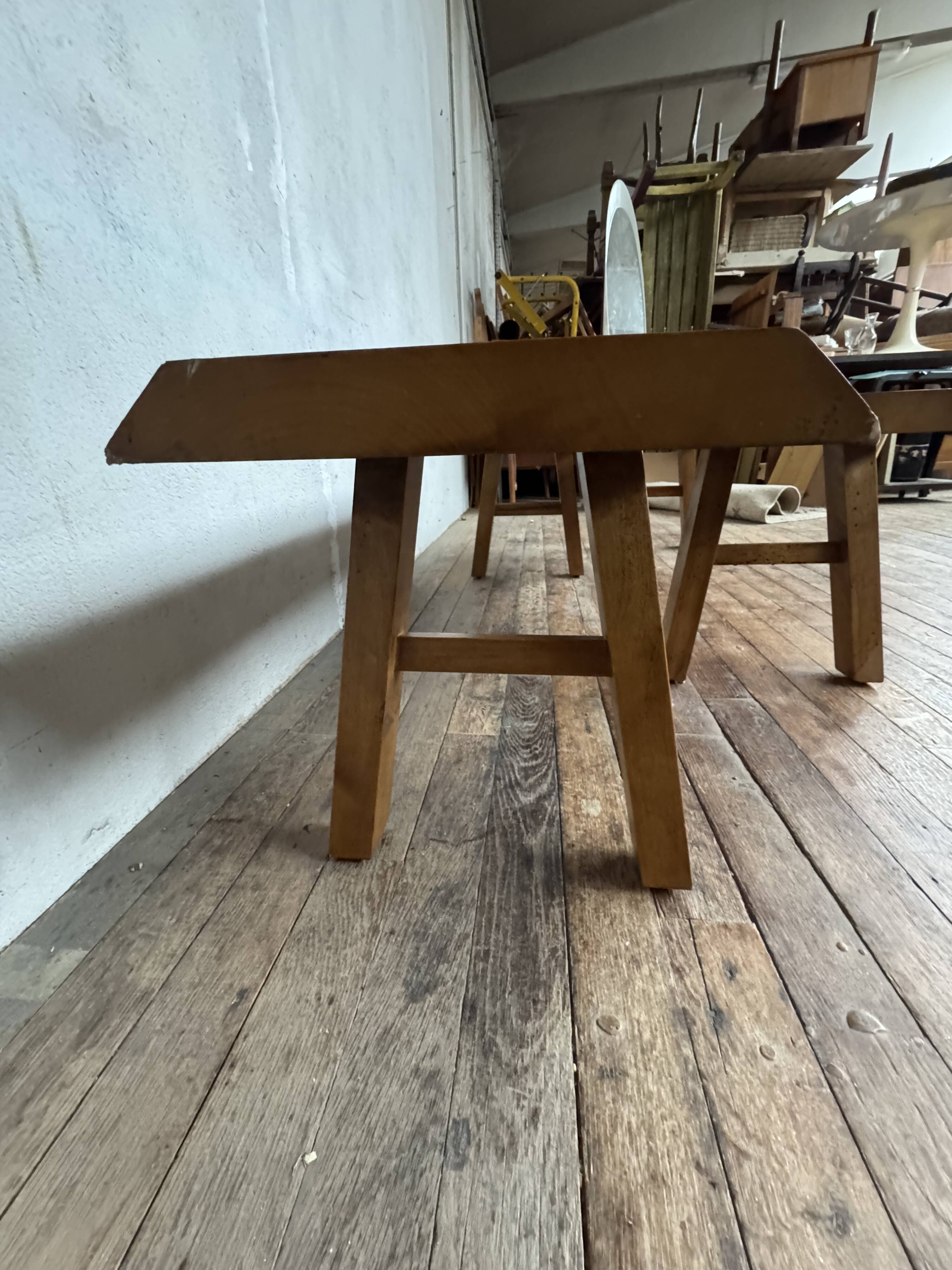 Vintage brutalist bench pair