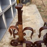 Pair of old wrought iron chenets