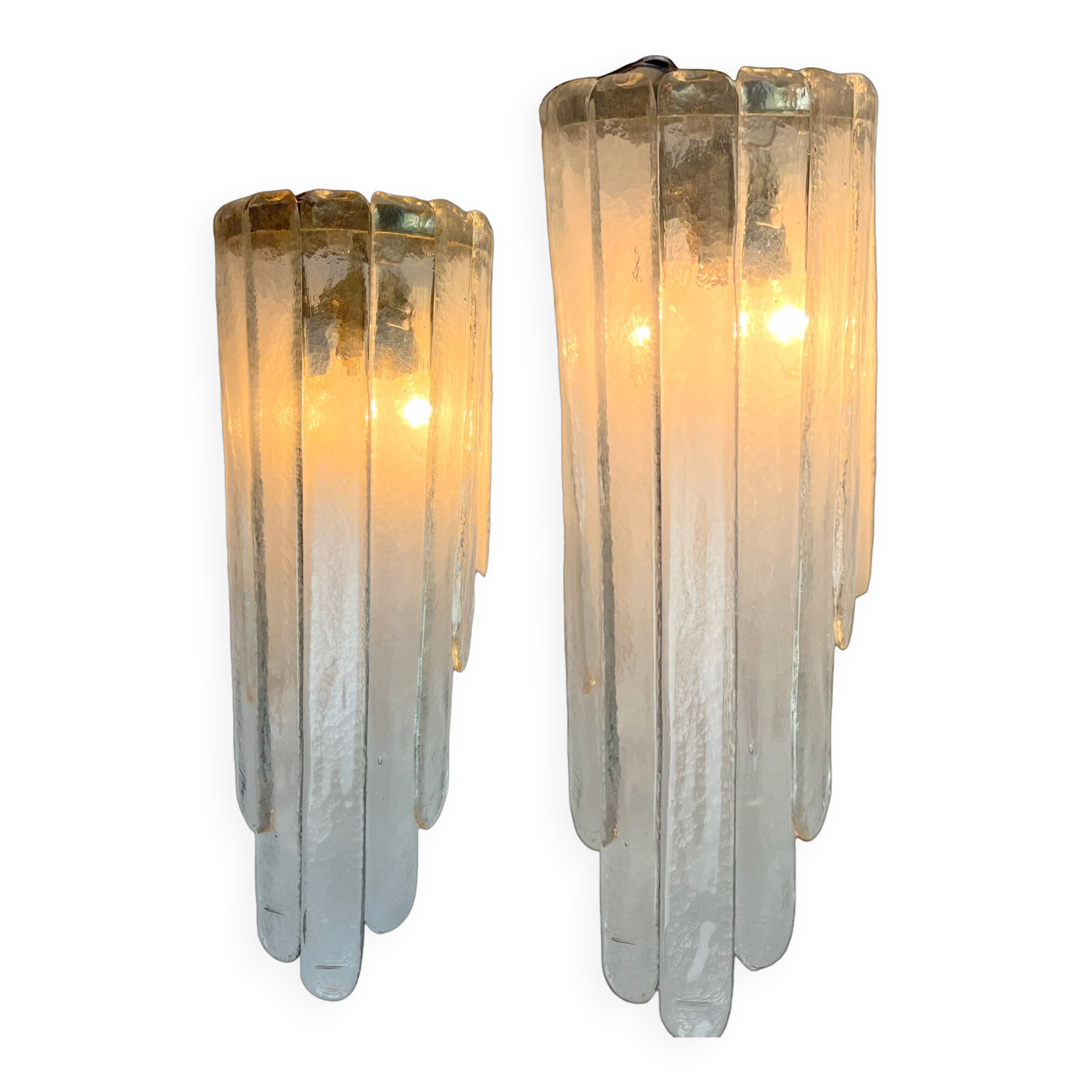 Pair of sconces " called murano waterfall " by carlo nason for mazzega