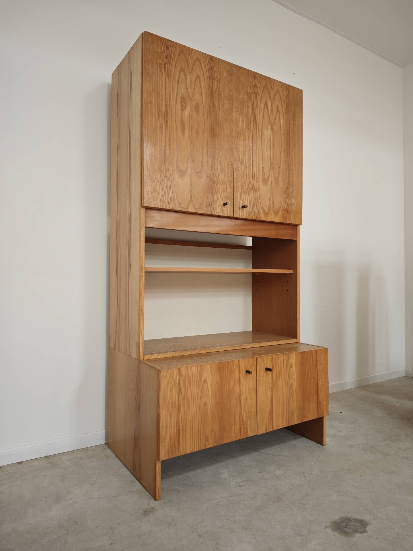Antique high television cabinet, dresser cupboard by Drevotex Zamberk.