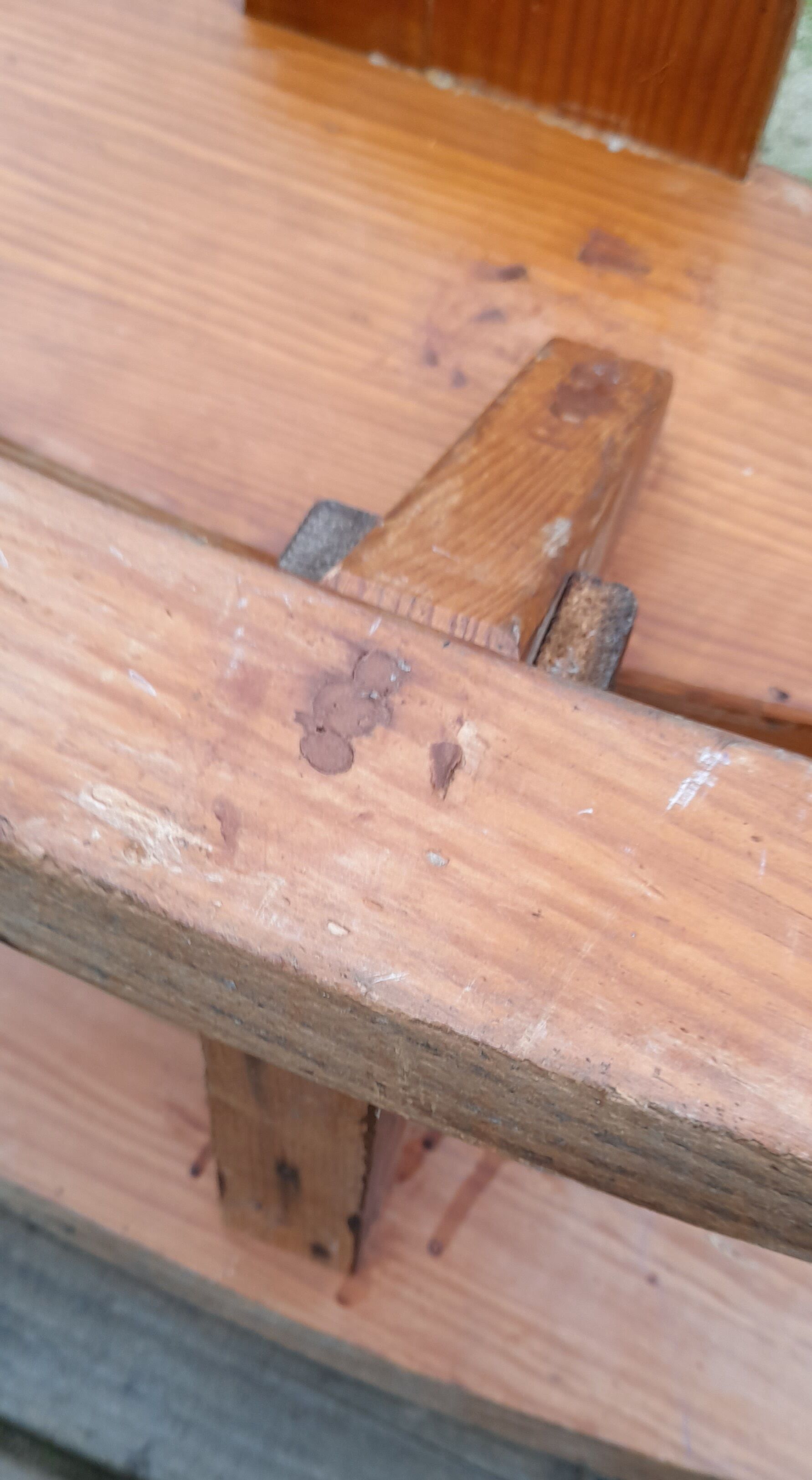 Rocking horse in raw and glazed wood