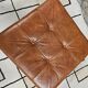 Ottoman chest pouf 1960 leather on vintage casters