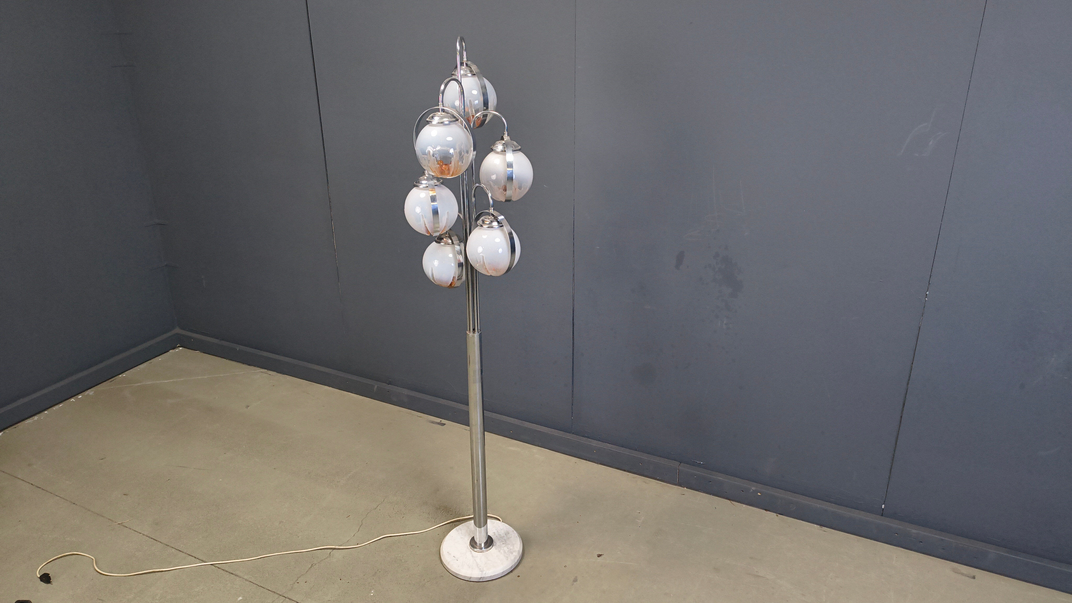 Vintage Murano glass floor lamp by Mazzega, 1970s