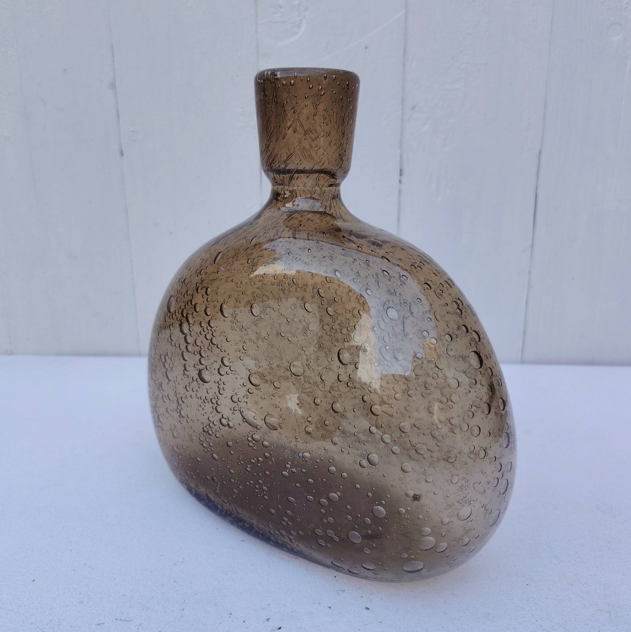 Bubbled glass bottle, Bendor glassware.