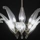 Extraordinary Large Transparent Murano Glass Leaves Chandelier by Franco Lu