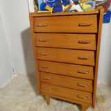 Chest of drawers vintage rag maker from the 60s light wood