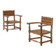 Pair of Rustic French Oak & Rush Armchairs, 1950s