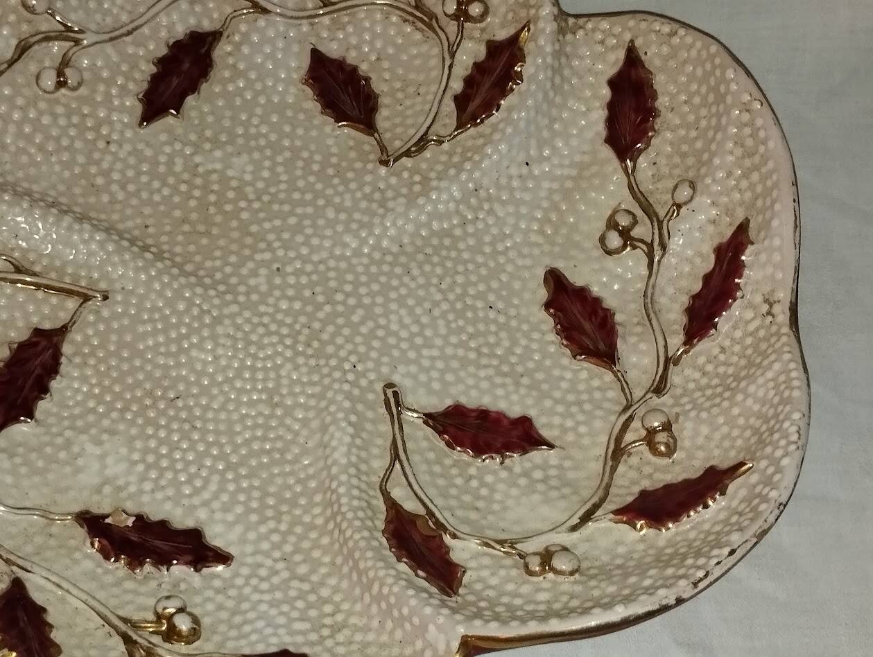 Very large Italian presentation plate with silver/gold relief –